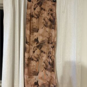 Women’s Brown Watercolor Midi Skirt